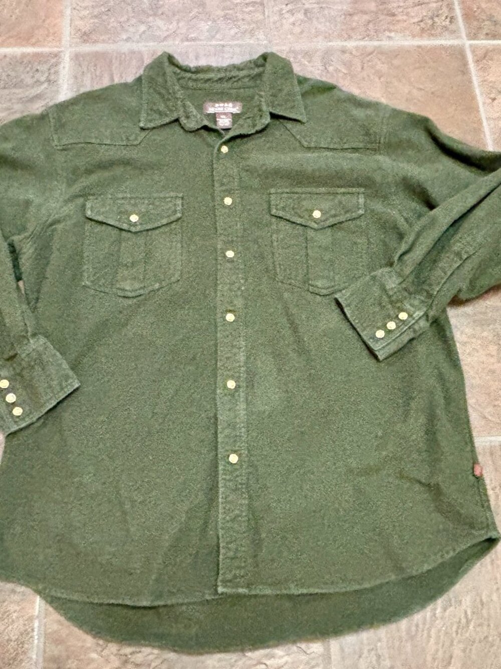 ~~Moose Creek Legendary Clothing Mens XL Green Flannel Western Pearl Snap Shirt